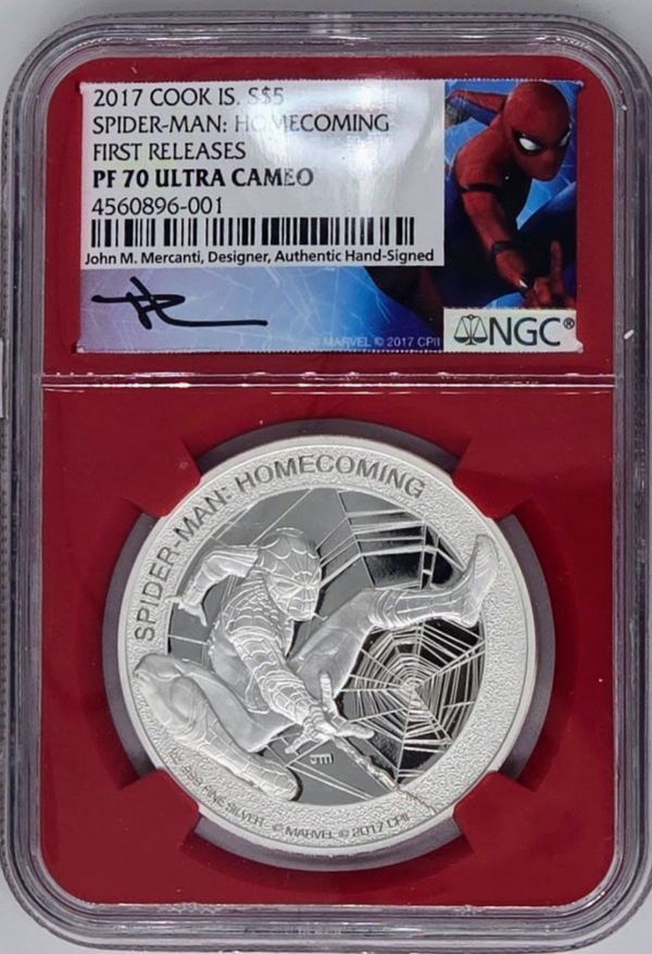 2017 Spider Man Homecoming $5- PF 70 Ultra Cameo | Silver Graded Coin