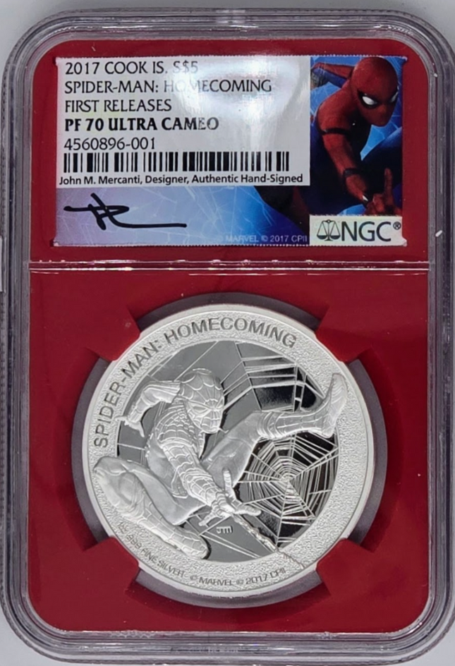 2017 Spider Man Homecoming $5- PF 70 Ultra Cameo | Silver Graded Coin