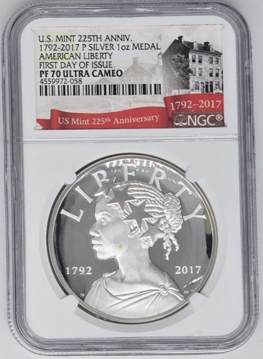 2017 P American Liberty Medal- PF 70 Ultra Cameo | Silver Graded Coin