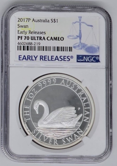 2017 P Australia Swan S$1- PF 70 Ultra Cameo | NGC Silver One Dollar Graded Coin