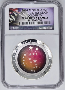 2014 Southern Sky Orion Colorized Australian $5- PF 69 Ultra Cameo | Silver Graded Coin