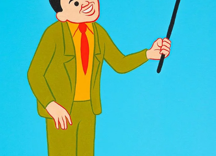 Selfie Gun Blue Silkscreen Print by Joan Cornellà