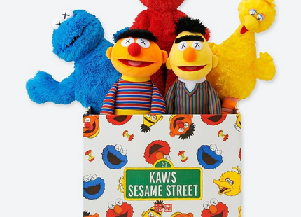 Sesame Street Uniqlo Plush Toy Box Set Object Art by Kaws- Brian Donnelly