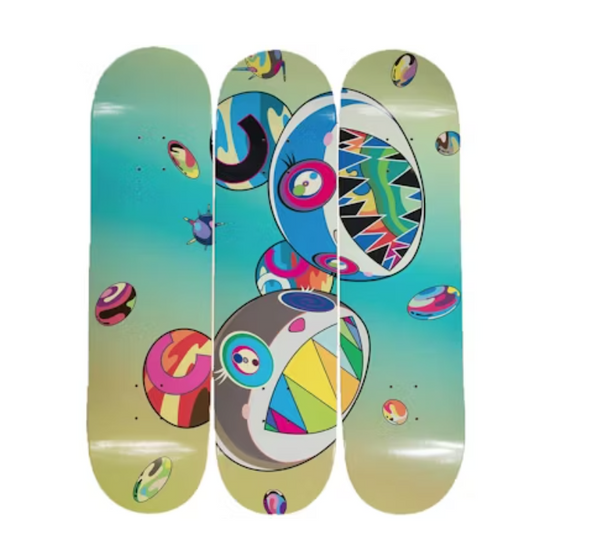 Sharp Tooth Bear Skateboard Art Deck Set by Takashi Murakami TM/KK