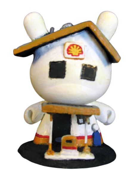 Shell Gas Station Original Dunny Town Art Toy by Task One