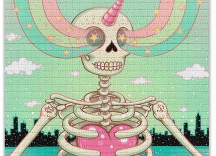 Skeleton Heart Blotter Paper Archival Print by Tara McPherson