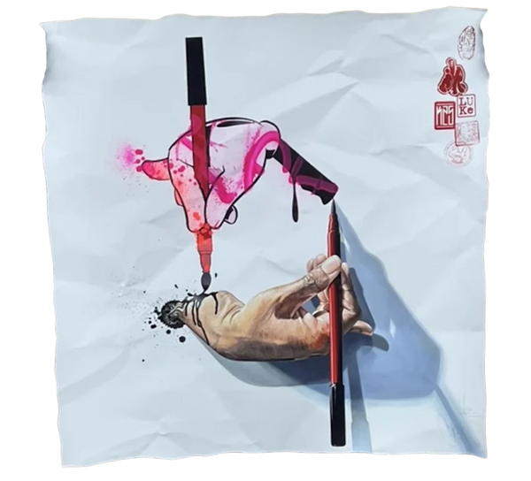 Impression giclée HPM rehaussée à la main Slick Hand Luke T30 par OG Slick x Luke