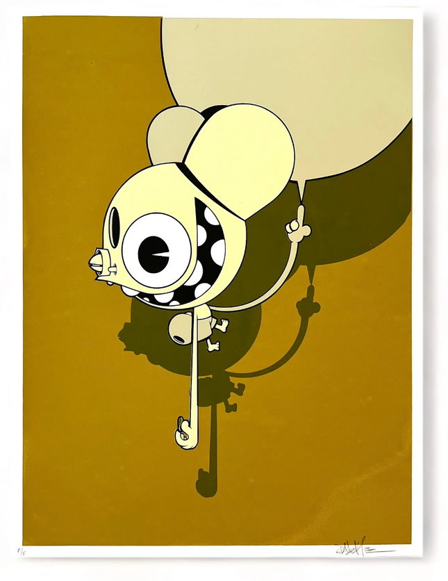 Space Monkey Green Yellow AP Silkscreen Print by Dalek- James Marshall