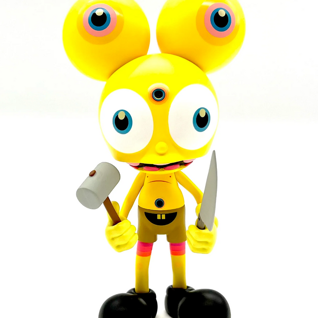 Spacemonkey Happy Pants Yellow Art Toy by Dalek- James Marshall