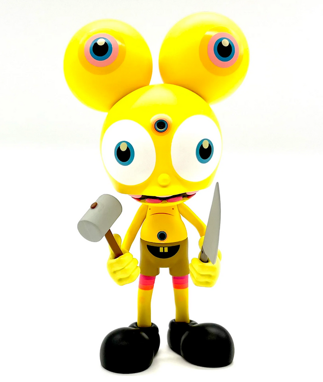 Spacemonkey Happy Pants Yellow Art Toy by Dalek- James Marshall