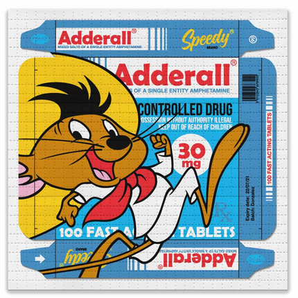 Speedy On Adderall Blotter Paper Archival Print by Ben Frost