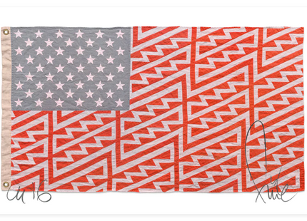 Star Spangled Shadows Linen Offset Lithograph Print by Faile