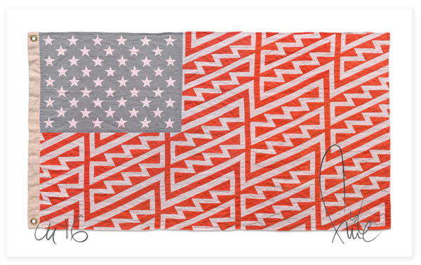 Star Spangled Shadows Linen Offset Lithograph Print by Faile