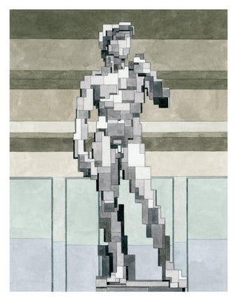 Statue of David Giclee Print by Adam Lister