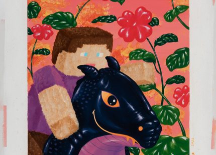 Steve Ender Dragon Minecraft Original Painting by Dhawa Rezkyna