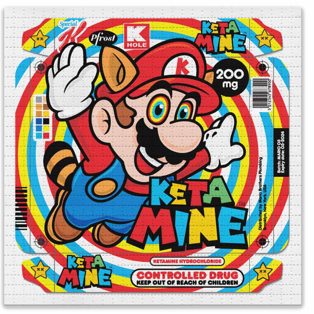 Super K Mario Blotter Paper Archival Print by Ben Frost