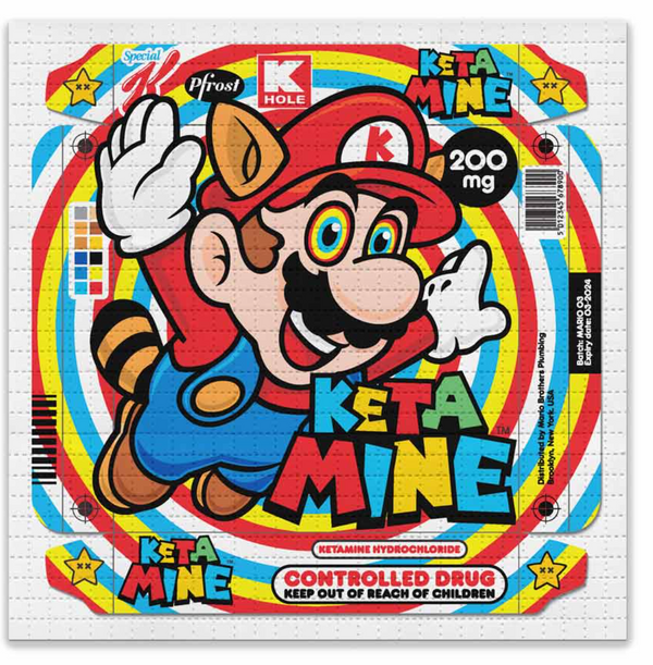 Super K Mario Blotter Paper Archival Print by Ben Frost