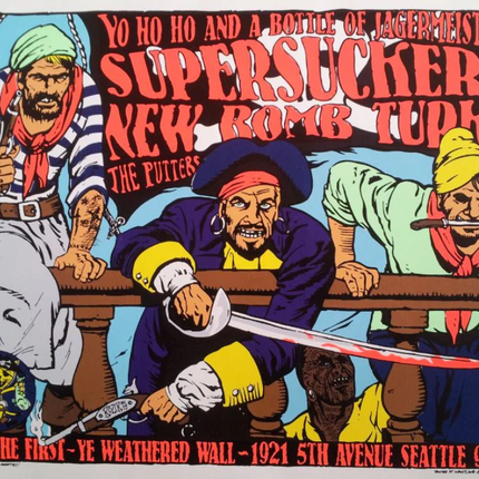 Supersuckers New Bomb Turks AP 1994 Seattle WA Silkscreen Print by Frank Kozik