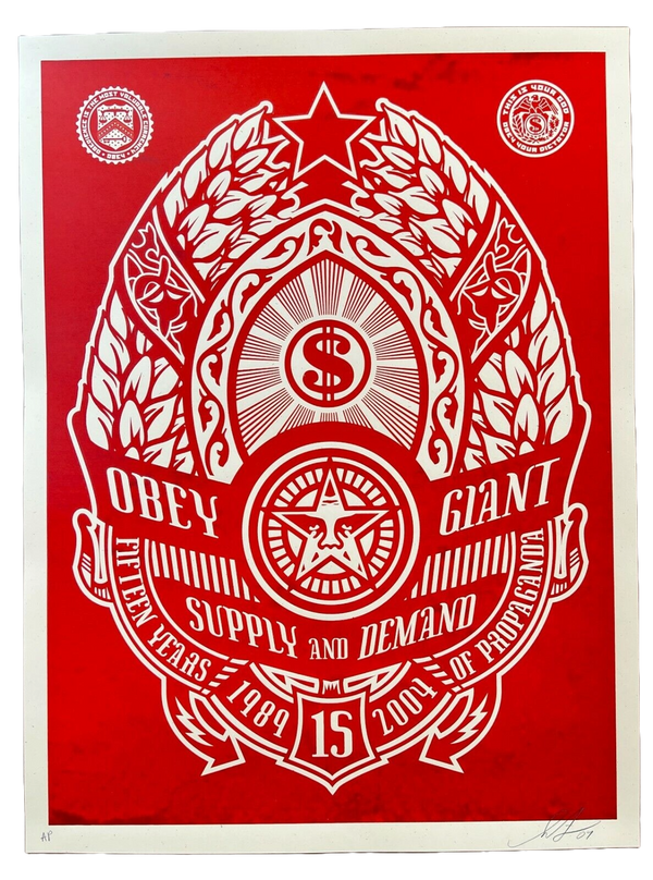 Offre et demande Red AP Sérigraphie par Shepard Fairey - OBEY