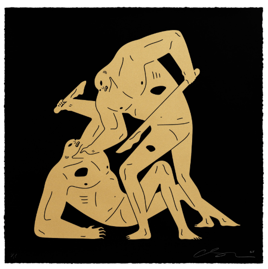 Serigrafía en negro y dorado "Llévame ahora" de Cleon Peterson