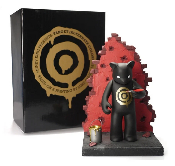 Target Black & Gold Red Wall Vinyl Art Toy Sculpture by Luke Chueh
