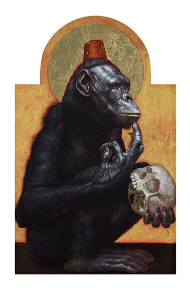 El inconsciente del artista. Autorretrato grabado por Turf One Jean LaBourdette.