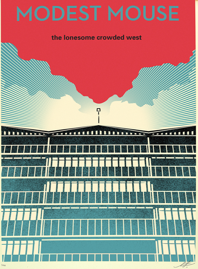 The Lonesome Crowded West Apt Block Modest Mouse Print by Shepard Fairey- OBEY