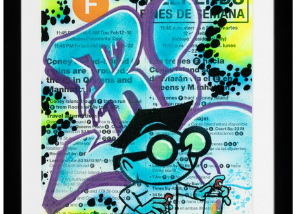 The Professor Original Acrylic Spray MTA NYC Painting by Dr Revolt