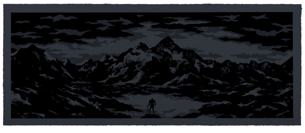 Serigrafía negra «El reflejo» de Cleon Peterson