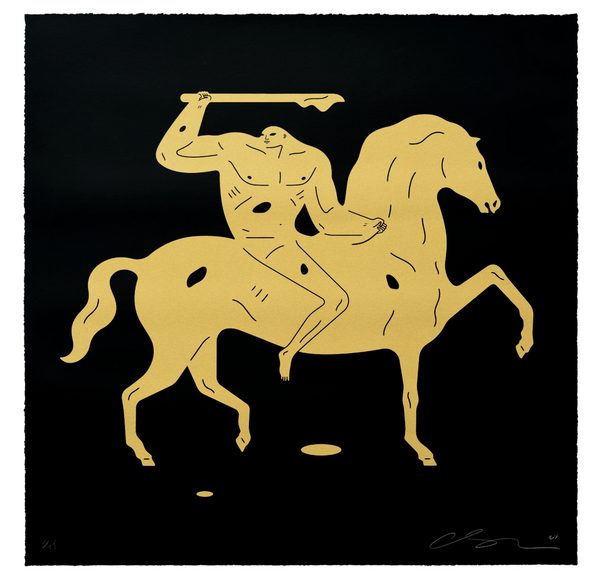 Serigrafía en negro y dorado «El regreso», de Cleon Peterson