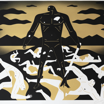 To Create & Destroy Gold Silkscreen Print by Cleon Peterson
