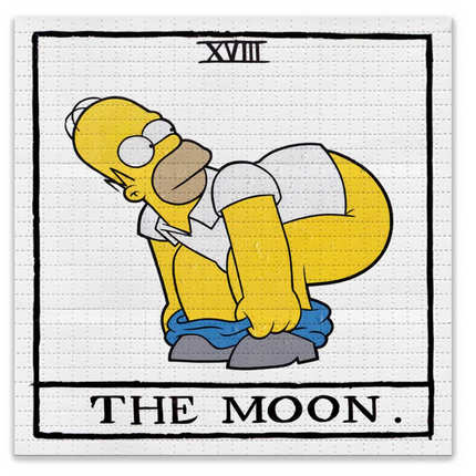 To The Moon & Back Simpsons Blotter Paper Archival Print by Skel