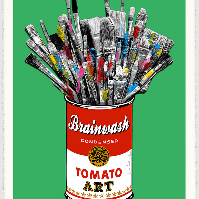 Tomato Pop Green HPM Acrylic Silkscreen Print by Mr Brainwash- Thierry Guetta