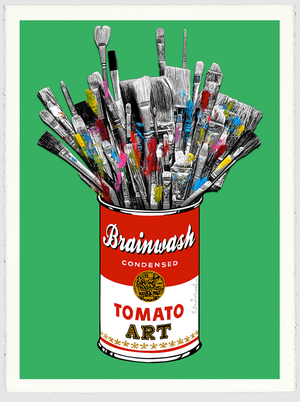 Tomato Pop Green HPM Acrylic Silkscreen Print by Mr Brainwash- Thierry Guetta