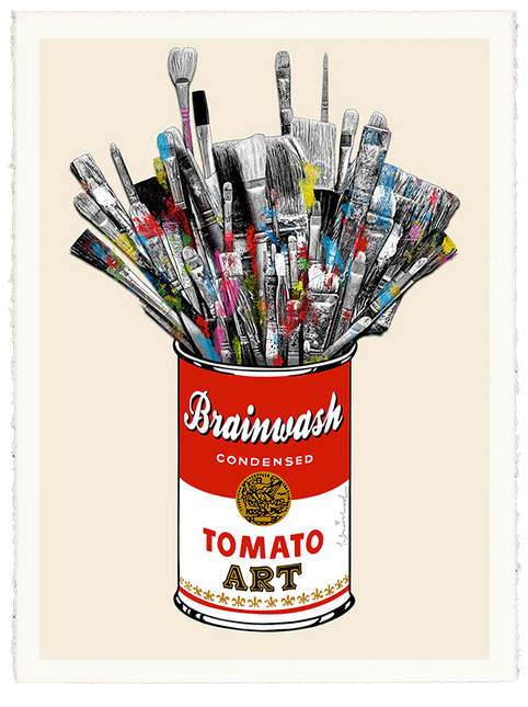 Tomato Pop Off-White HPM Acrylic Silkscreen Print by Mr Brainwash- Thierry Guetta