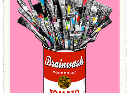 Tomato Pop Pink HPM Acrylic Silkscreen Print by Mr Brainwash- Thierry Guetta