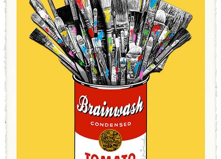 Tomato Pop Yellow HPM Acrylic Silkscreen Print by Mr Brainwash- Thierry Guetta