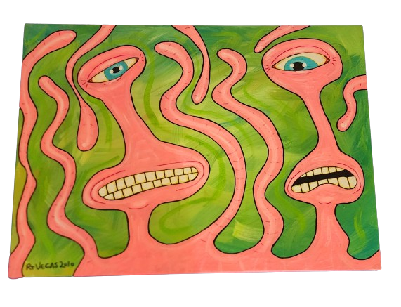 Peinture acrylique originale « Dent pour dent » de RT Vegas