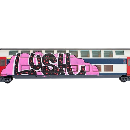 Train 24 HO Graffiti Train Art Toy Sculpture by LushSux