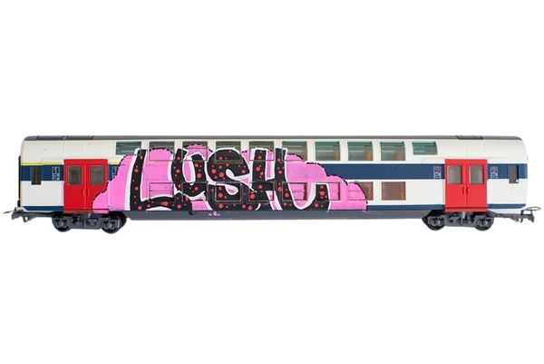 Train 24 HO Graffiti Train Art Toy Sculpture by LushSux