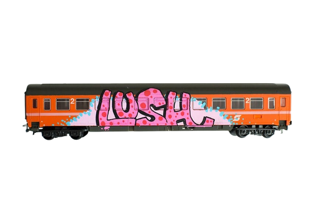 Train 3 HO Graffiti Train Art Toy Sculpture by LushSux