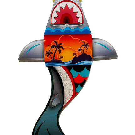Tropical Tiburón Laser Cut Acrylic Giclee Print by Alex Yanes