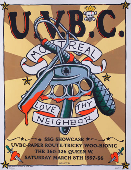 U.V.B.C. Love Thy Neighbor 1997 Montreal Canada Silkscreen Print by Frank Kozik