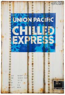 Union Pacific Chilled Express Street Sign Original Acrylic Painting by Lyric One