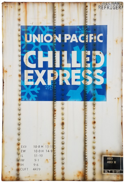 Union Pacific Chilled Express Street Sign Original Acrylic Painting by Lyric One