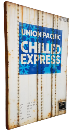 Union Pacific Chilled Express Street Sign Original Acrylic Painting by Lyric One
