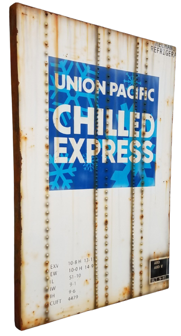 Union Pacific Chilled Express Street Sign Original Acrylic Painting by Lyric One
