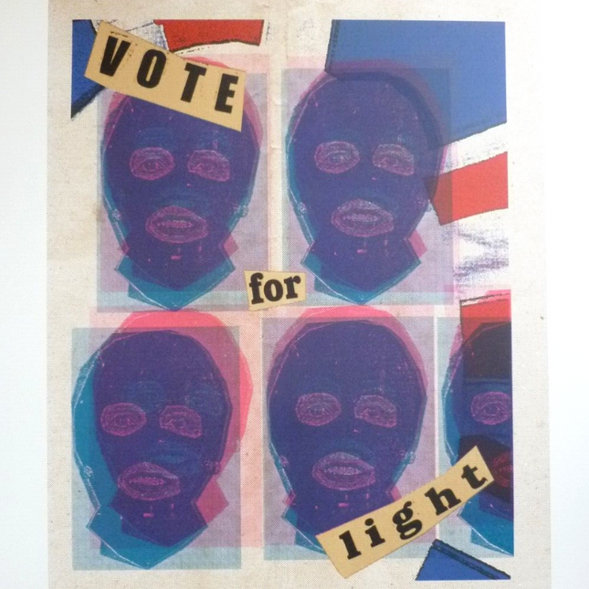 Vote For Light Silkscreen Print by Jamie Reid