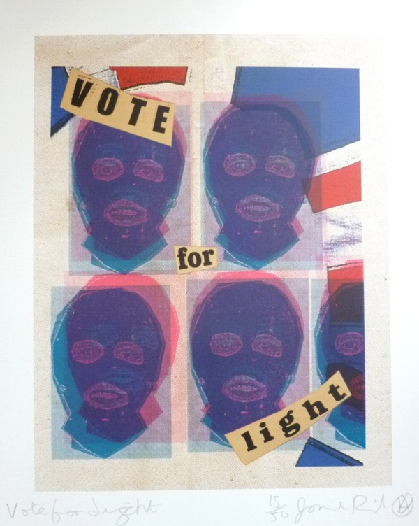 Vote For Light Silkscreen Print by Jamie Reid
