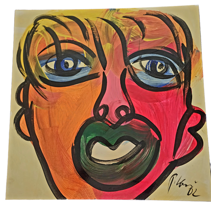 Warhol 82 Large Face Original Oil Painting by Peter Keil
